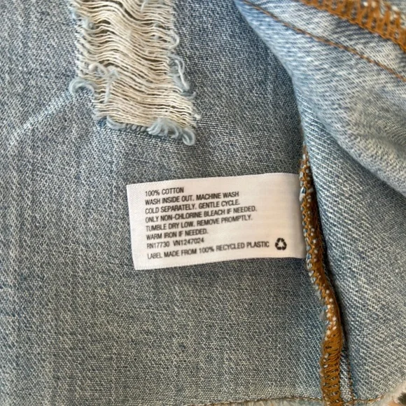 Distressed Light Blue Denim Jacket - Picture 6 of 10